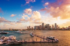 Miami Florida Downtown Skyline at Sunset Photo Art Print Poster 24×36 inch