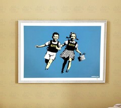 Banksy Police Kids Canvas Wrap Floating Canvas Poster Framed Art Acrylic Print