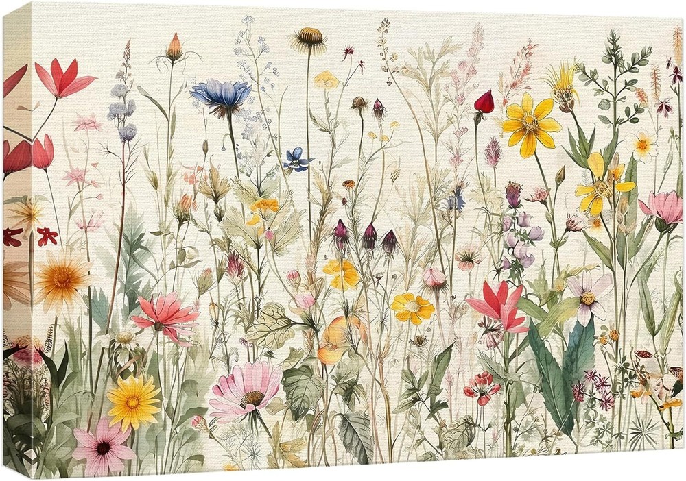 Wall26 Wildflowers Canvas Print Floral Botanical Wilderness Boho Wall Art