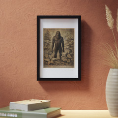 BIGFOOT BOTANICAL Vintage Wall Art, SASQUATCH Flower Poster, Retro Yeti Decor