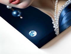 Wall Art Pearl Earring Girl Portrait Blue Gold Headscarf Canvas Print Decor