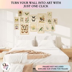 Large 11×14 Vintage Botanical Wall Art Decor Plant Posters For Room Aesthetic