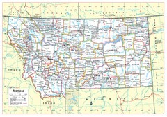 Montana State Wall Map Large Print Poster – Paper 34″x24″