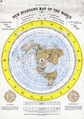 1892 Flat Earth New Standard Map of the World Alexander Gleason Gleason’s Poster