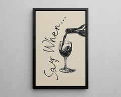Wine Bottle Line Art Poster | Chic Dining Room Decor