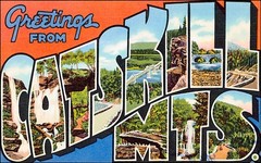 GREETINGS FROM CATSKILL MOUNTAINS NEW YORK STATE TRAVEL VINTAGE POSTER REPRO
