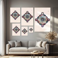 Mandala 105 by Carl Jung Classic Painting Print on Framed Canvas Wall Art