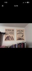 Set of 4 Vintage Book Quote Posters Vertical Wall Art Prints Beige Black Brown