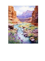 16×20 Desert Canyon Canvas Print Wall Art