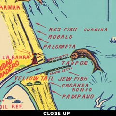Tampico Tamaulipas Mexico Map Fishing Paradise Poster Art Print circa 1942