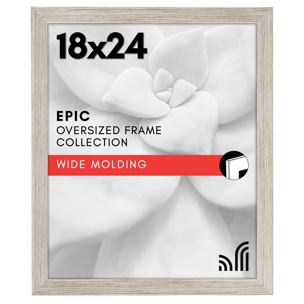 Americanflat 18×24 Poster Frame with Polished Plexiglass – 18X24, Driftwood
