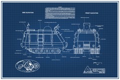 Lost In Space Chariot Blueprint Cool Wall Decor Art Print Poster 12×18