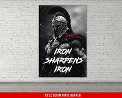 Iron Sharpens Iron Home Gym Banner – Motivational Weightlifting Decor