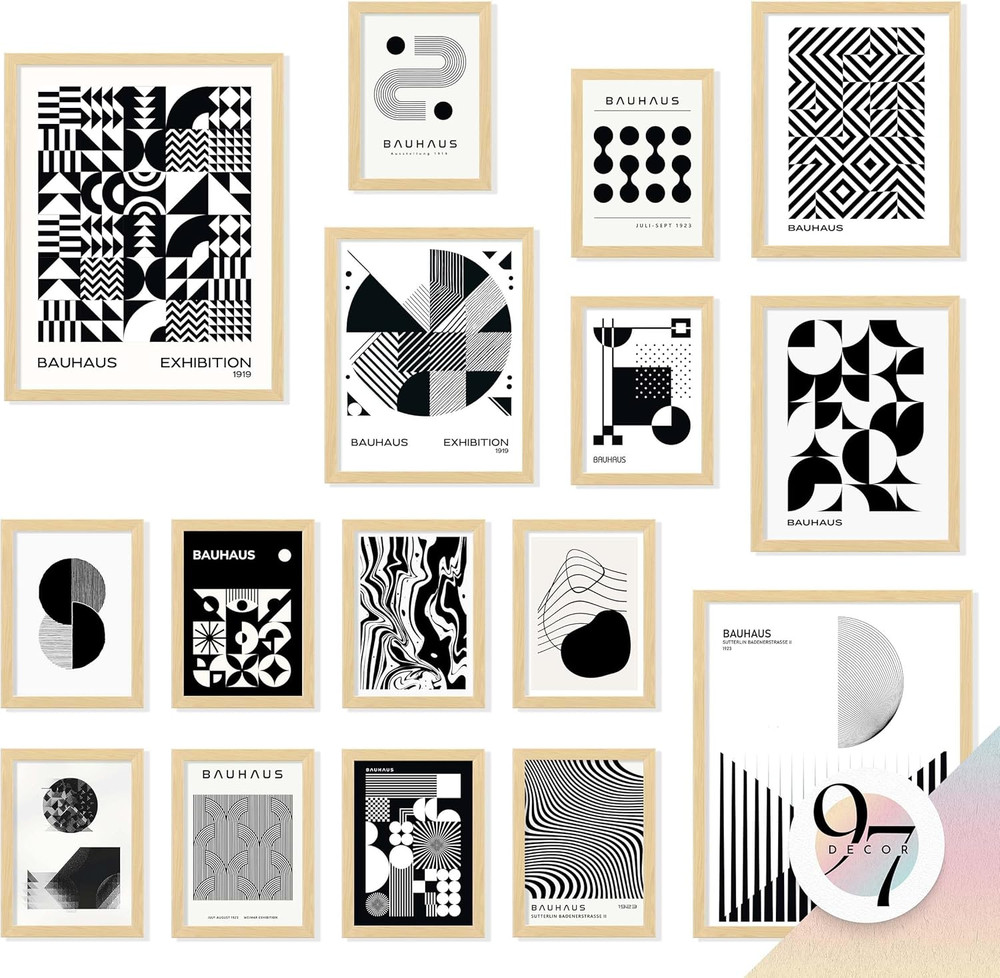 LARGE 11X14 Bauhaus Wall Art Prints – Large Abstract Wall Art Decor, Mid Century