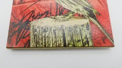 Urban Finch 5×5 Signed Art Distressed Graffiti Bird Illustration Plywood