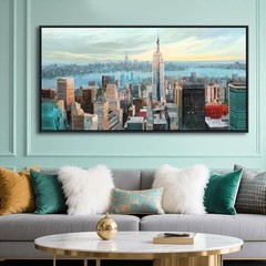 Abstract Wall Art for Living Room – Modern New York City Wall Art 24X48