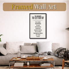 10 Things To Let Go Of Poster Framed 11×17 Modern Motivational Wall Art Gift