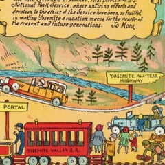 Color Pictorial Wall Art Map of Yosemite National Park circa 1931