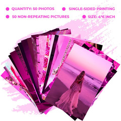 Pink Neon Wall Collage Kit Aesthetic Pictures, Trendy Room Decor for Teen Girls,