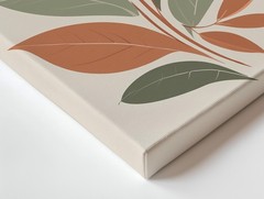 Modern Abstract Botanical Canvas Wall Art Earth Tone Leaves Minimalist Print