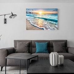 Canvas Art Ocean Beach Sunset Wave Seascape Minimal Wall Decor