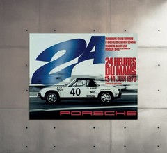 Vintage Porsche 914 Poster 1970s Le Mans Art Print Retro Race Car Wall Decor