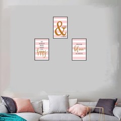 3 Piece Canvas Frame Inspirational Quotes Wall Art Posters Painting Office Decor