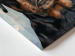 Rottweiler Dog Canvas Wall Art Oil Painting Style Animal Portrait Decor Print