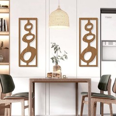 Zzbakress 2 Pcs Mid Century Wall Decor Wooden Mid Century Modern Decor Modern Ar