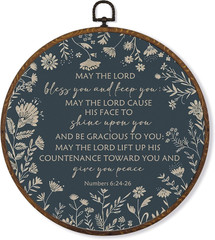 Christian Floral Wall Art Decor Round Framed, Bible Verse Canvas Wall Art Art…