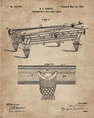 6 Billiards Patent Wall Art Prints – 8×10 in – Gifts for Pool Players Room Decor