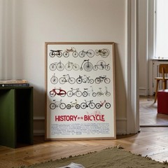 Bicycle Evolution Poster, Vintage to Modern Cycling Wall Art Print