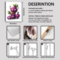 Funny Kitchen Wall Art Canvas Prints,Vegetable Framed Art Posters Dining Room…
