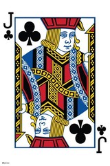 Jack of Clubs Playing Card Art Poker Game Room Art Print Poster 24×36