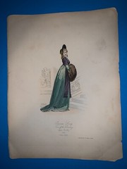 1798 antique print- Parisian Lady- home décor Cassell Galpin kitchen decor