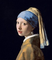 Hand-painted Oil Painting A girl wearing pearl earrings