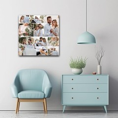 Couple Anniversary Custom Photo Frameless Canvas Wall Art Gift for Her