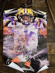 Free Shipping – Joe Burrow LSU Bengals Football Wall Banner 12×16 Canvas Art