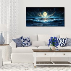 LAVIKARS Wall Art Moon Sea Ocean Vast Paintings Waterproof Canvas Prints Canv…