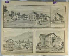 M17 Original Antique Pictorial Map c.1875 4 Business/Residence Carbon Democrat B