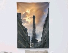 Eiffel Tower Sunrise, Photography Artwork, Indoor wall tapestry