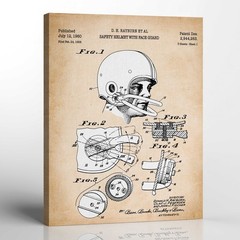 Football Wall Decor, Patent Football Helmet Canvas Print