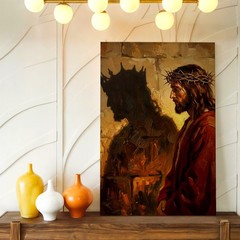 Wall Art Jesus Crown of Thorns Christian Religious Painting Canvas Print Decor
