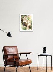 Set of 2 | Regal Lion Ragdoll Cat Floral Wildlife Watercolor Art Print 12X16″