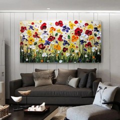 Nordic Art Abstract Flowers Oil Painting on Canvas Wall Art Posters and Prints