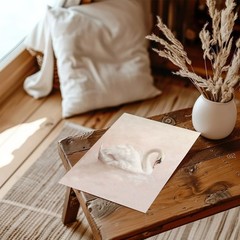Vintage Swan Canvas Wall Art – Swan Vintage Art Prints for Wall Decor, Elegan…