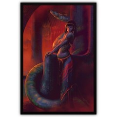 Dark Fantasy Enchanting Serpent Goddess Mystical Female Figure Wall Art Poster