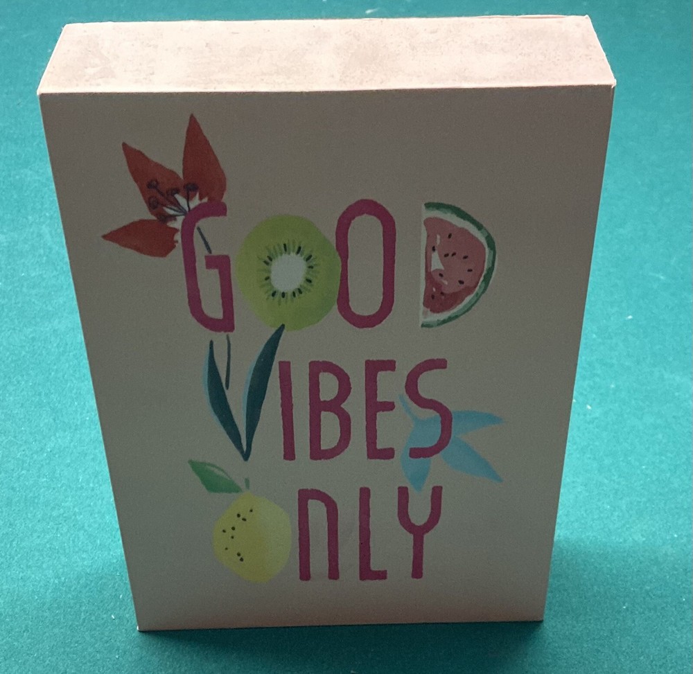 Good Vibes Wall Decor. Size Is 7x10x2 inches. Brand New! Great Christmas Gift !
