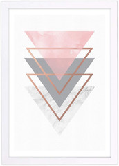 13 in X 19 In, Abstract Triangle Shapes, Modern Wall Art Print, Geometric Marble