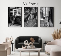 3Pcs Funky Girl Leopard Canvas Wall Art 16L»x12W»-Unframed, Black Cheetah